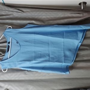 Brooke Shields Assymetrical Tank Sky Blue. Size 10